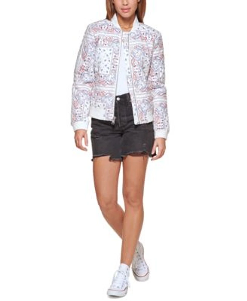 Levis Womens Diamond Quilted Casual Bomber Jacket Xs 4x