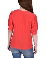 Ny Collection Petite Short Sleeve Balloon Top