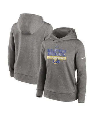 Women's Nike Heather Charcoal Los Angeles Rams Super Bowl Lvi Champions Locker Room Trophy Collection Pullover Hoodie