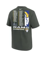 Big Boys Nike Anthracite Los Angeles Rams Super Bowl Lvi Champions Roster T-shirt