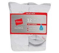 Hanes Men's 12-Pk. Ultimate Crew Socks