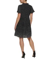 Dkny Petite Tie Neck Dress