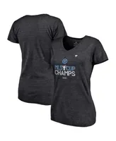 Women's Fanatics Heathered Charcoal New York City Fc 2021 Mls Cup Champions Locker Room V-Neck T-shirt