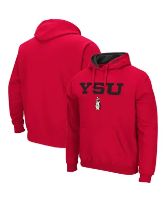 Men's Colosseum Red Youngstown State Penguins Arch and Logo Pullover Hoodie