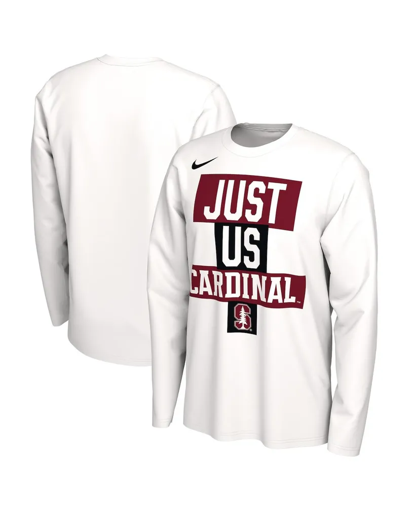 Men's Nike White Stanford Cardinal 2021 Postseason Basketball JUST US Bench  Legend Long Sleeve T-Shirt