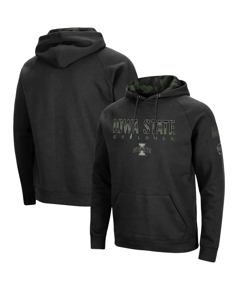 Men's Colosseum Black Iowa State Cyclones Oht Military-Inspired Appreciation Raglan Pullover Hoodie