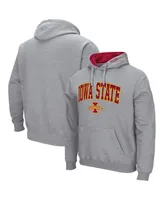 Men's Colosseum Heathered Gray Iowa State Cyclones Arch and Logo 3.0 Pullover Hoodie