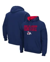 Men's Colosseum Navy Fresno State Bulldogs Arch and Logo Pullover Hoodie