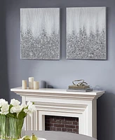 Madison Park Silver Glimmer Hand Brush Embellished Canvas Set, 2 Piece