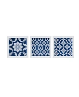 Madison Park Ornos Tiles Framed Gel Coated Paper, Set of 3 Piece