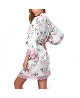 Women's Willow Satin with Lace Robe