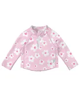 green sprouts Toddler Girls Long Sleeve Zip Rashgaurd Shirt