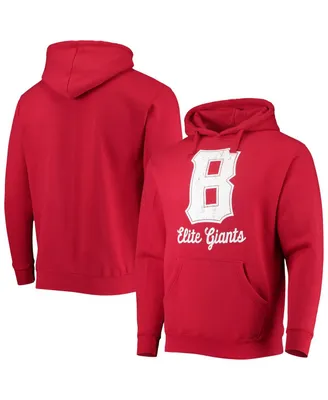 Men's Stitches Red Baltimore Elite Giants Negro League Logo Pullover Hoodie
