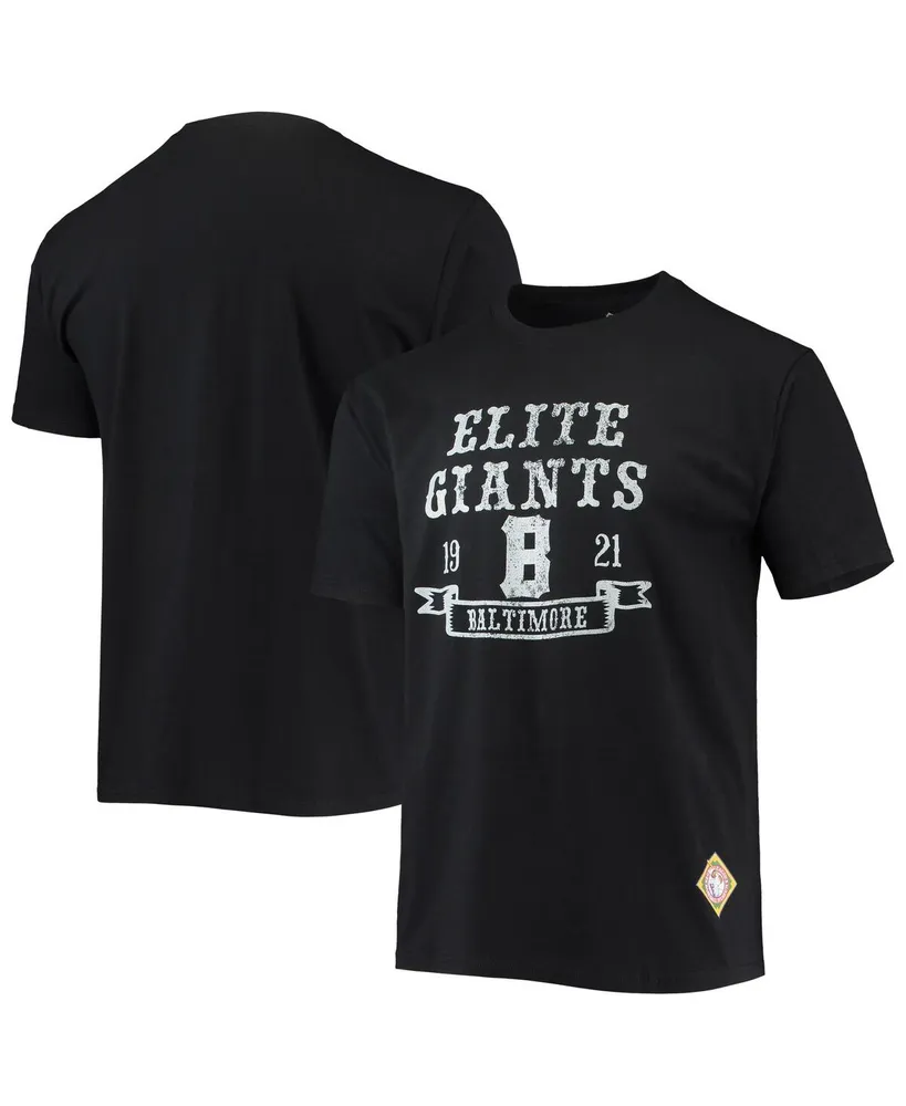 Men's Stitches Black Baltimore Elite Giants Negro League Wordmark T-shirt