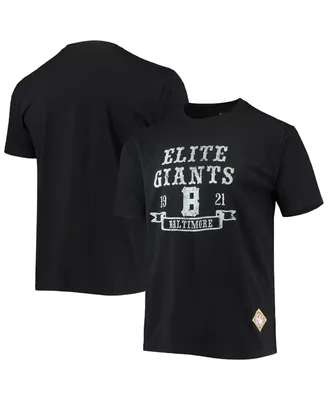 Men's Stitches Black Baltimore Elite Giants Negro League Wordmark T-shirt