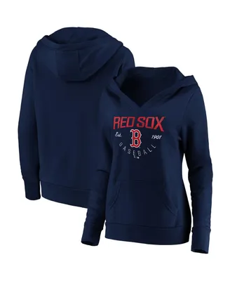 Women's Fanatics Navy Boston Red Sox Core Live For It V-Neck Pullover Hoodie