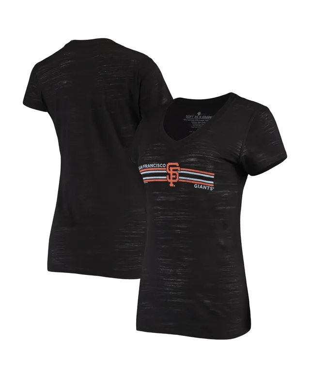 Women's Nike Orange/Gray San Francisco Giants Cooperstown Collection Logo  Tri-Blend Mid V-Neck T-Shirt