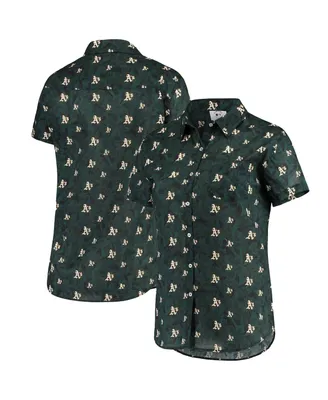 Women's Foco Green Oakland Athletics Floral Button Up Shirt