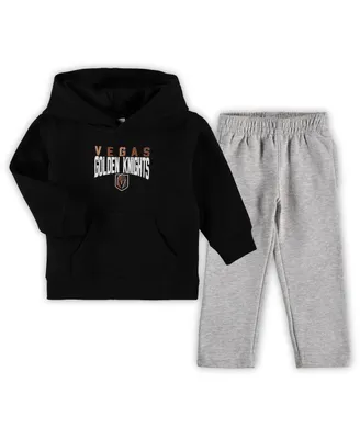 Toddler Boys Black, Heathered Gray Vegas Golden Knights Fan Flare Pullover Hoodie and Pants Set