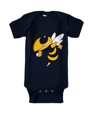 Infant Boys and Girls Navy Ga Tech Yellow Jackets Big Logo Bodysuit
