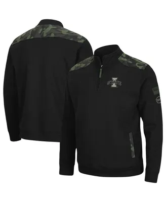 Men's Colosseum Black Iowa State Cyclones Oht Military-Inspired Appreciation Commo Fleece Quarter-Zip Jacket