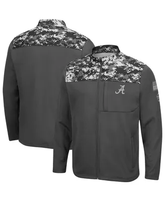 Men's Colosseum Charcoal Alabama Crimson Tide Oht Military-Inspired Appreciation Digi Camo Full-Zip Jacket