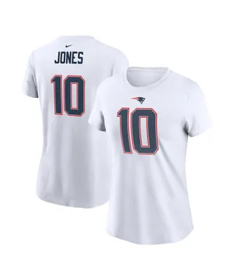 Women's Nike Mac Jones White New England Patriots Player Name Number T-shirt