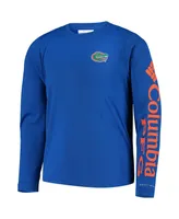 Big Boys Royal Florida Gators Pfg Terminal Tackle Long Sleeve Omni-Shade T-shirt