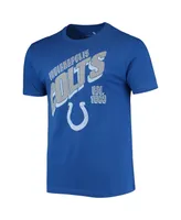 Men's Junk Food Royal Indianapolis Colts Slant T-shirt