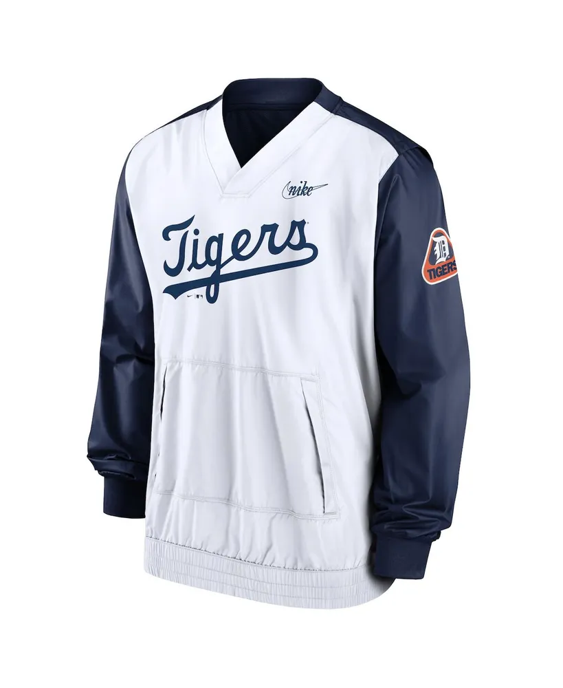 Men's Nike Navy and White Detroit Tigers Cooperstown Collection V-Neck Pullover