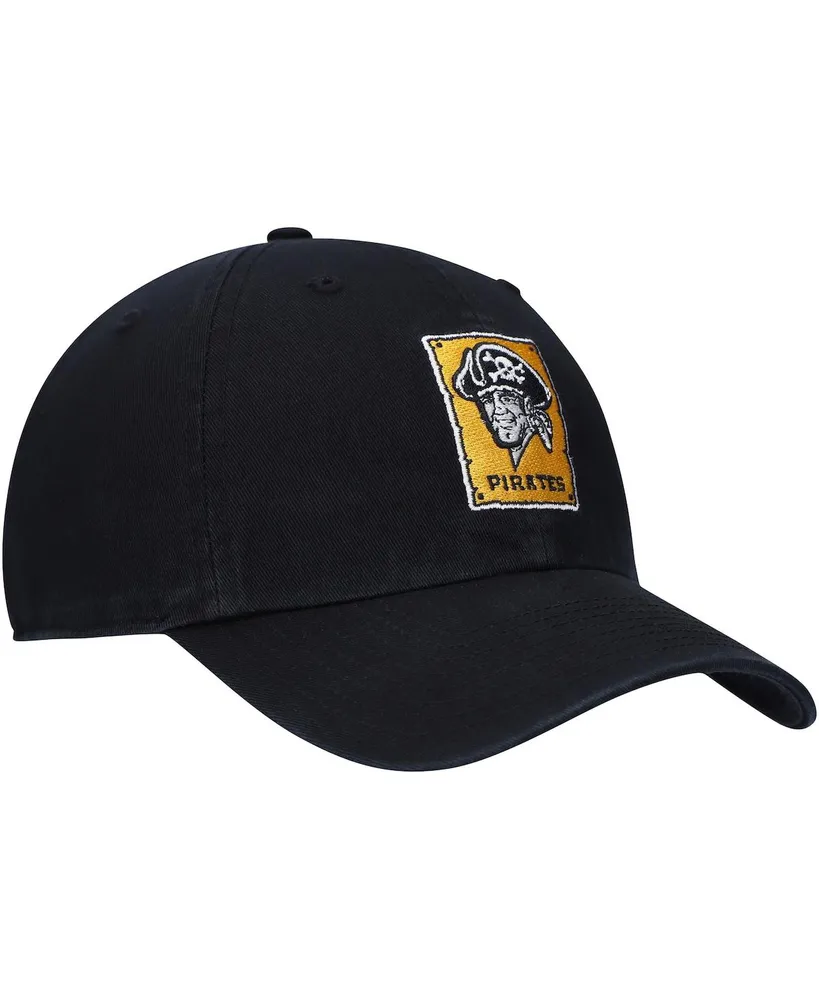 Men's '47 Black Pittsburgh Pirates Logo Cooperstown Collection Clean Up Adjustable Hat