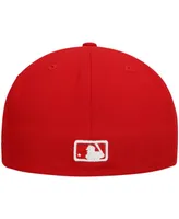 Men's New Era Red Atlanta Braves Logo White 59FIFTY Fitted Hat