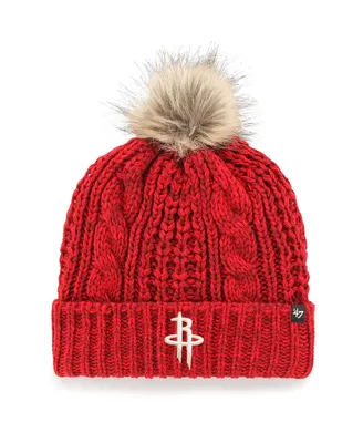 Women's '47 Red Houston Rockets Meeko Cuffed Knit Hat with Pom