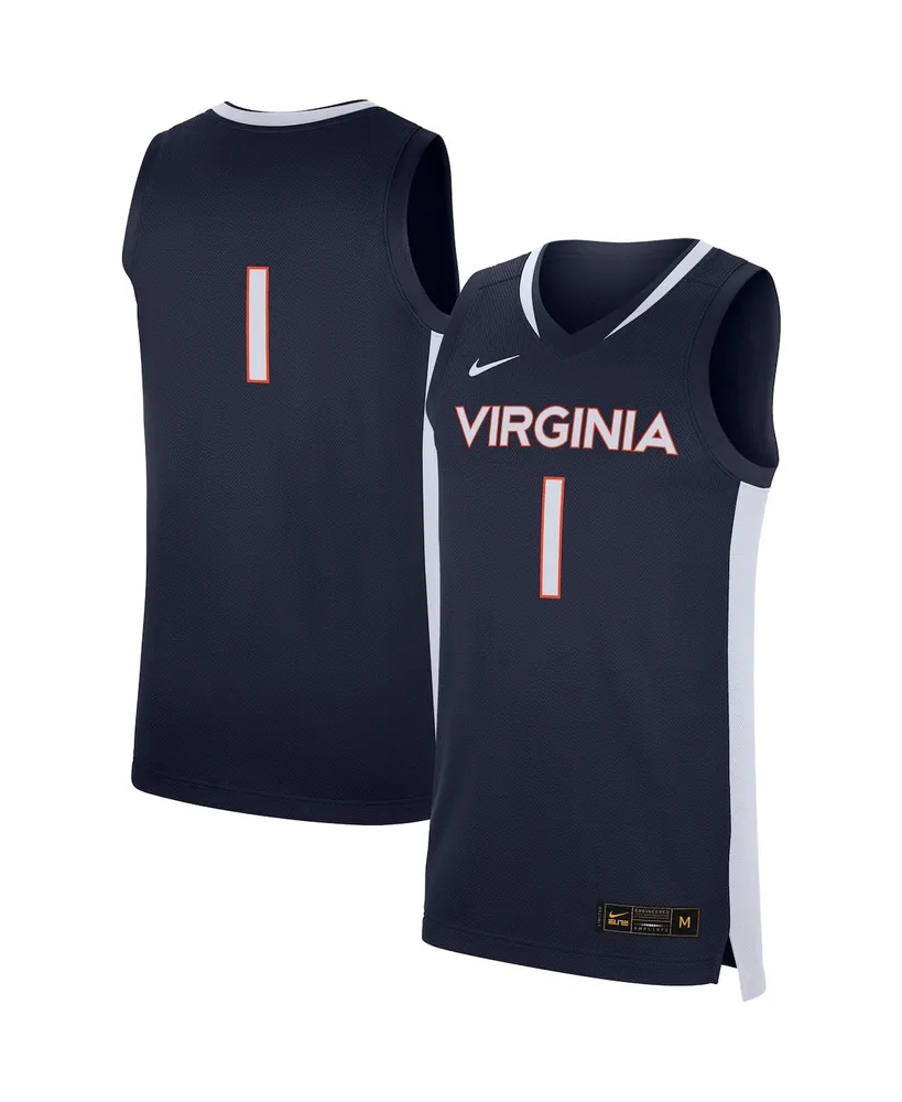 Men's Nike #1 Navy Virginia Cavaliers Replica Basketball Jersey