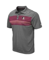 Men's Colosseum Heathered Charcoal Florida State Seminoles Smithers Polo