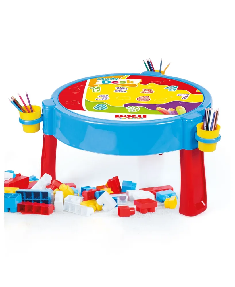 Dolu Toys 2-in-1 Activity Table with Jumbo Blocks, 104 Piece