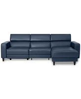 Silvanah 3-Pc. Leather Sectional with Storage Chaise and Power Recliner