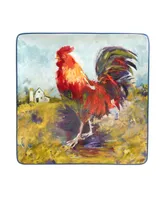 Certified International Rooster Meadow Square Platter