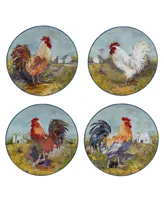 Certified International Rooster Meadow Dinner Plate, Set of 4