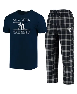 Men's Concepts Sport Navy, Gray New York Yankees Lodge T-shirt and Pants Sleep Set