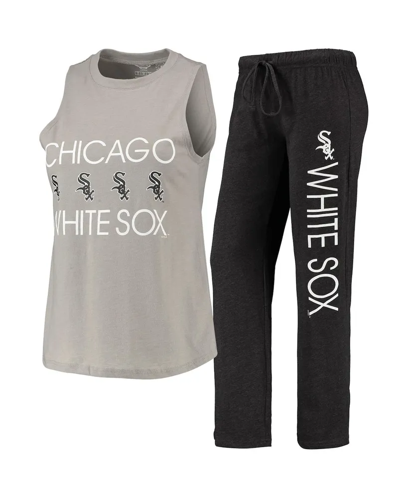 Women's Concepts Sport Black, Gray Chicago White Sox Meter Muscle Tank Top and Pants Sleep Set