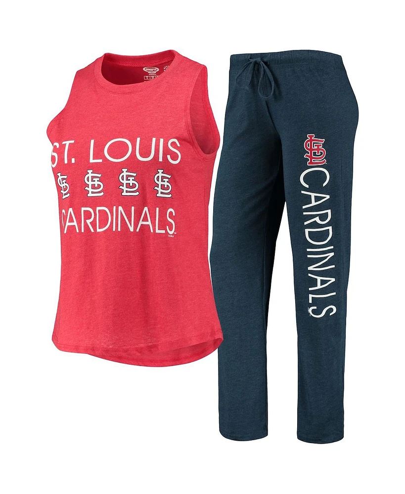 Women's Concepts Sport Navy, Red St. Louis Cardinals Meter Muscle Tank Top and Pants Sleep Set