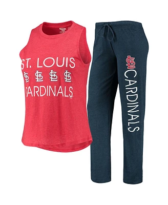 Women's Concepts Sport Navy, Red St. Louis Cardinals Meter Muscle Tank Top and Pants Sleep Set