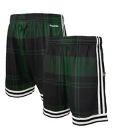 Men's Mitchell Ness x Uninterrupted Kelly Green and Black Boston Celtics Hardwood Classics Swingman Shorts