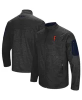 Men's Colosseum Heathered Charcoal Cal State Fullerton Titans Anchor Full-Zip Jacket