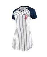 Women's Concepts Sport White Boston Red Sox Vigor Pinstripe Nightshirt