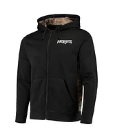 Men's Dunbrooke Black, Realtree Camo New England Patriots Decoy Tech Fleece Full-Zip Hoodie