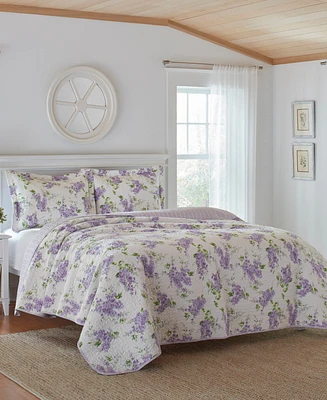 Laura Ashley Keighley Cotton Reversible Piece Quilt Set