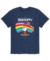 Men's Peanuts Space American Flag T-Shirt
