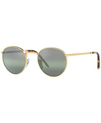 Ray-Ban Unisex Polarized Sunglasses, RB3637 New Round 50 - Legend Gold